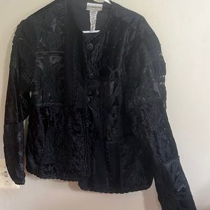 Vintage Coldwater Creek Black Velvet Jacket size Medium